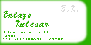 balazs kulcsar business card